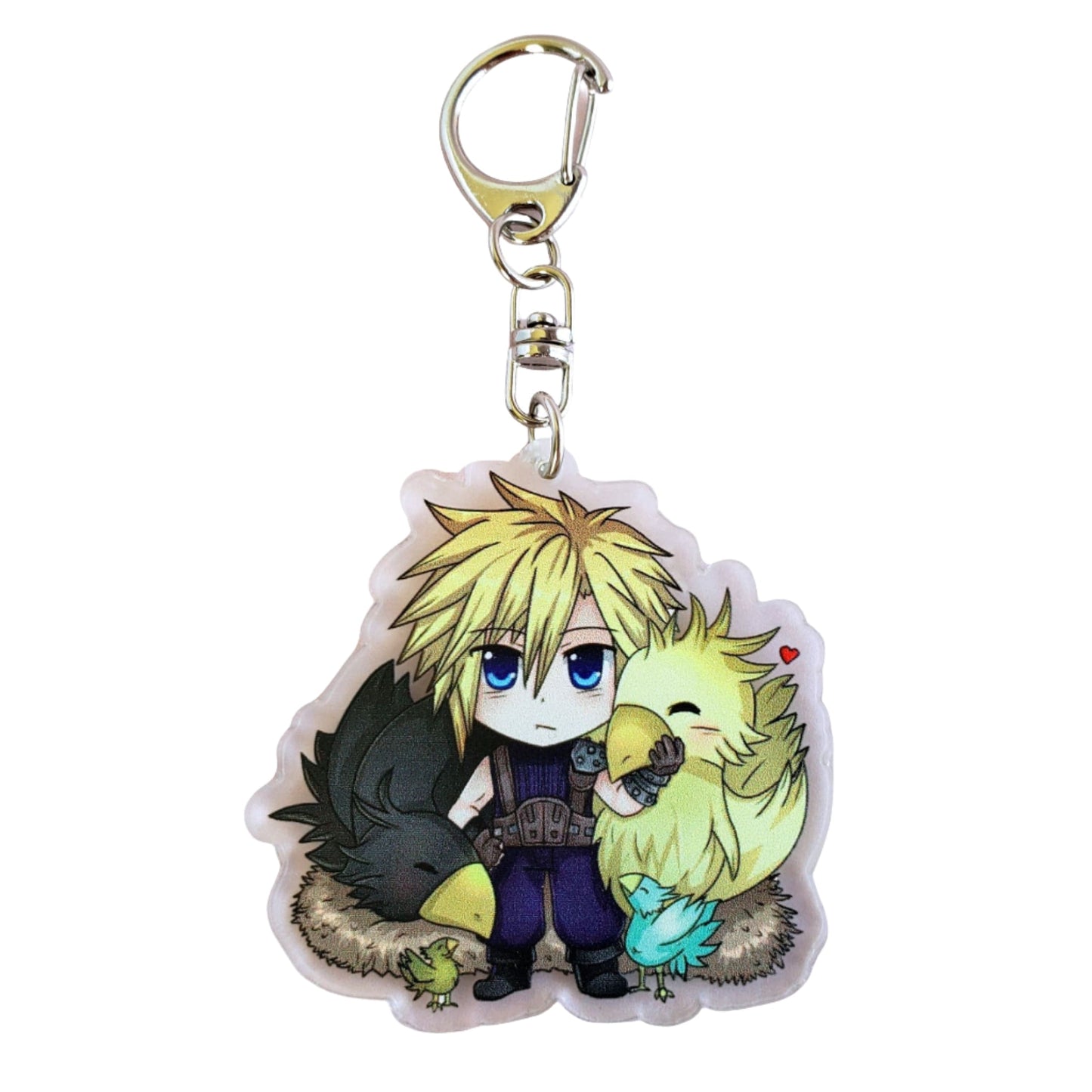 Final Fantasy Chibi Cloud Strife & Chocobo Acrylic Keychain from Confetti Kitty, Only 10