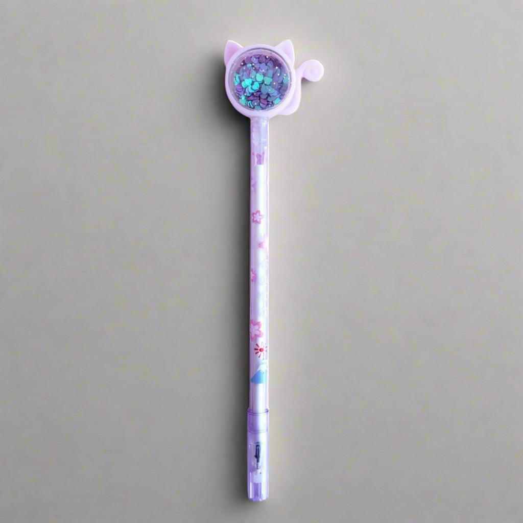 Cat-Shaped Sequin Shaker Gel Pen from Confetti Kitty, Only 1.49