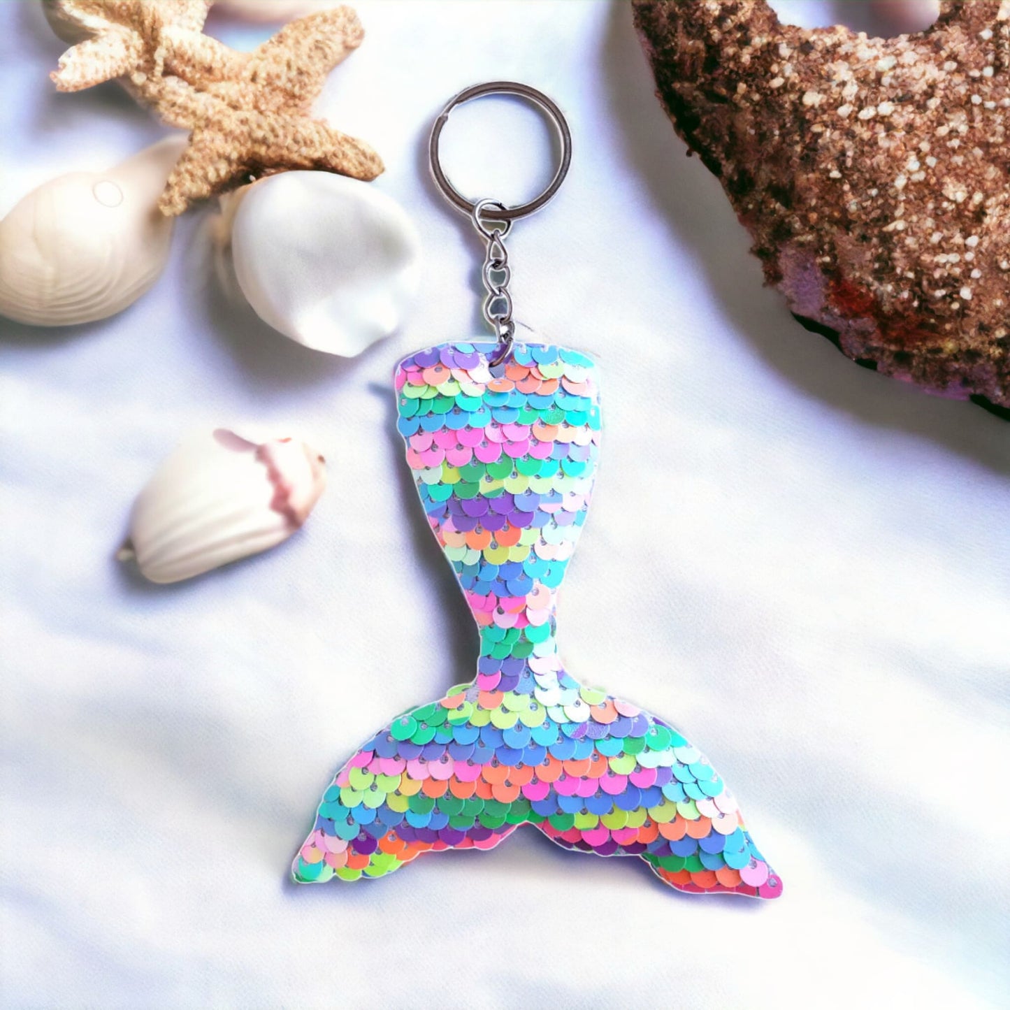 Mermaid Tail Sequin Bag Charm Keychain from Confetti Kitty, Only 2.99