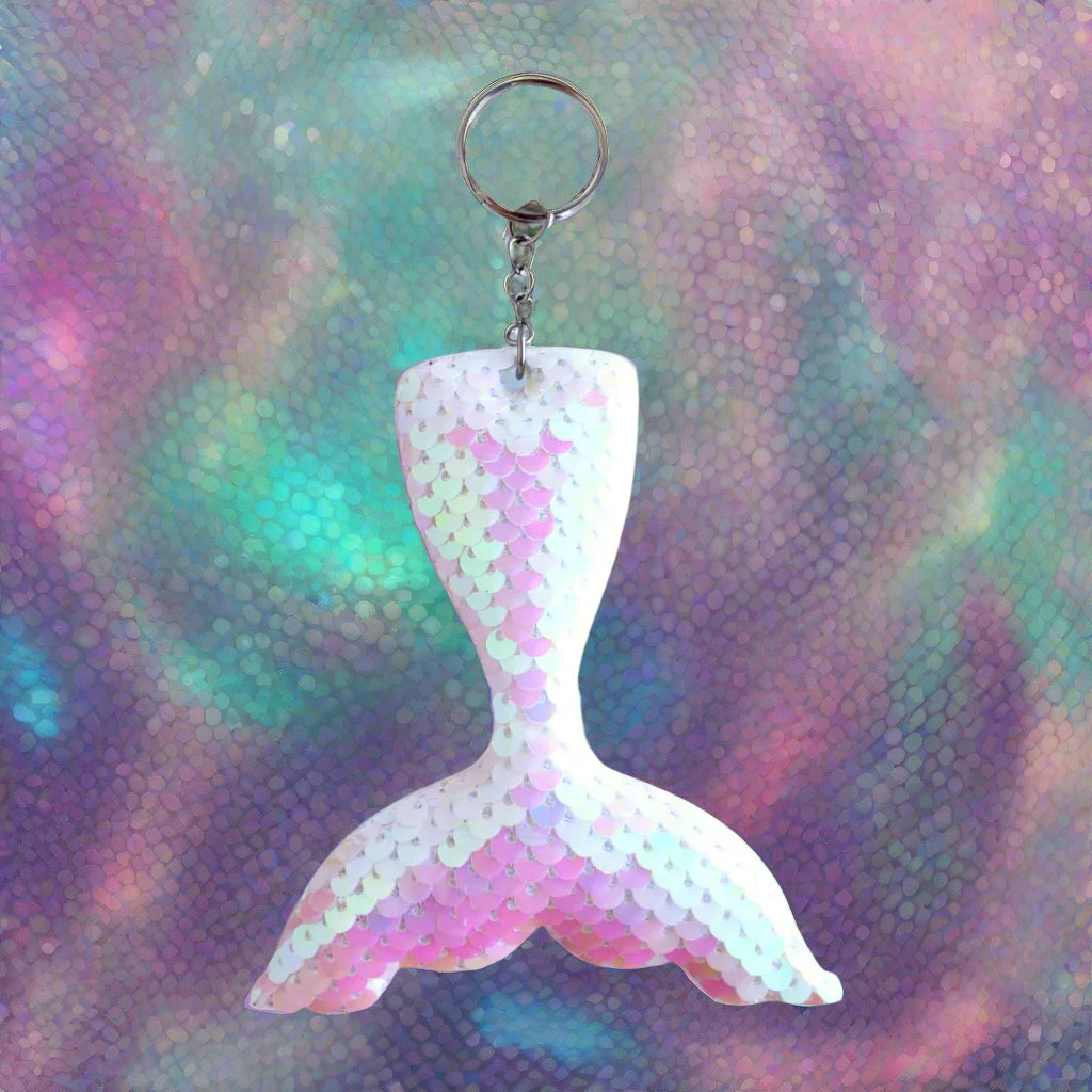 Mermaid Tail Sequin Bag Charm Keychain from Confetti Kitty, Only 2.99