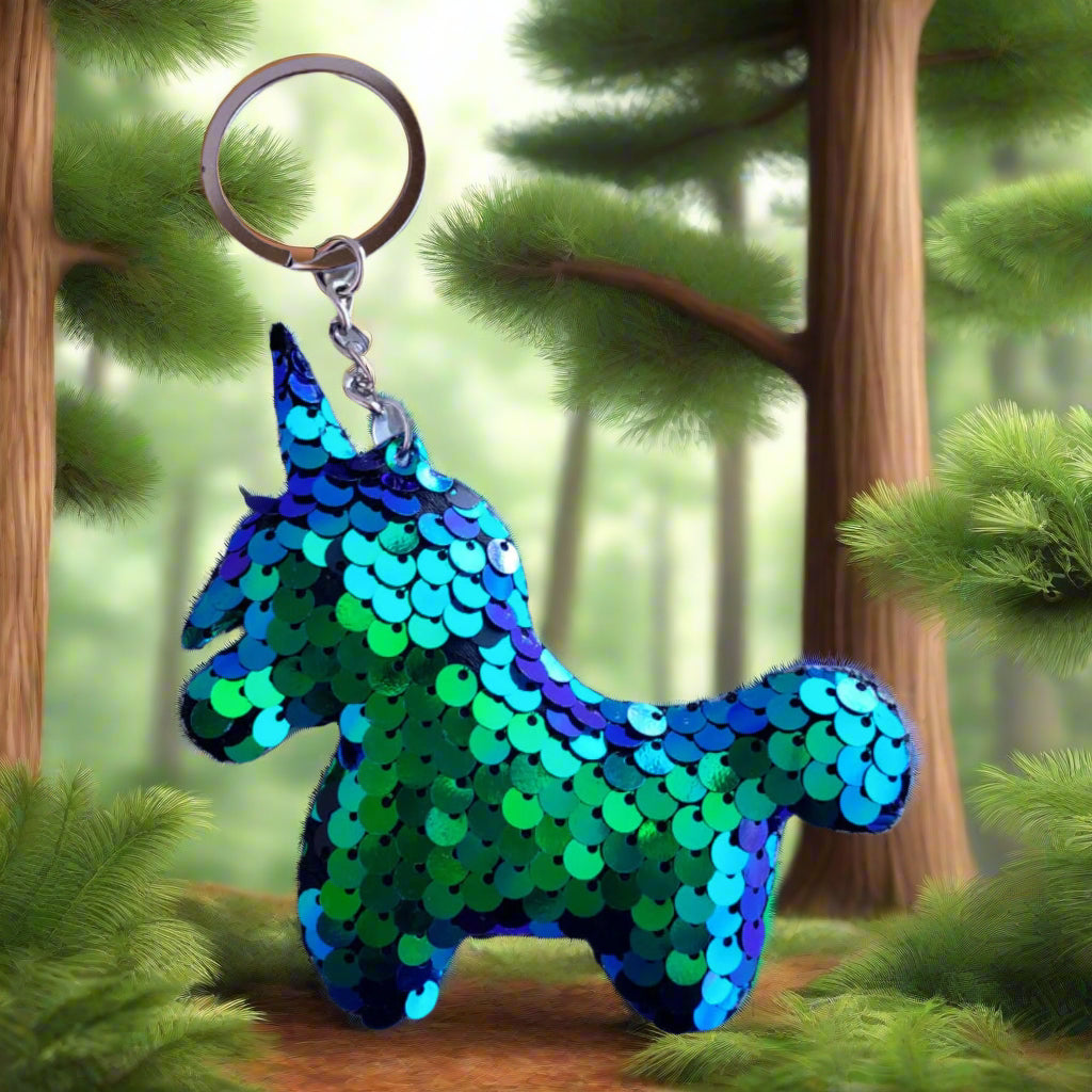 Sequin Unicorn Bag Charm Keychain from Confetti Kitty, Only 1.99
