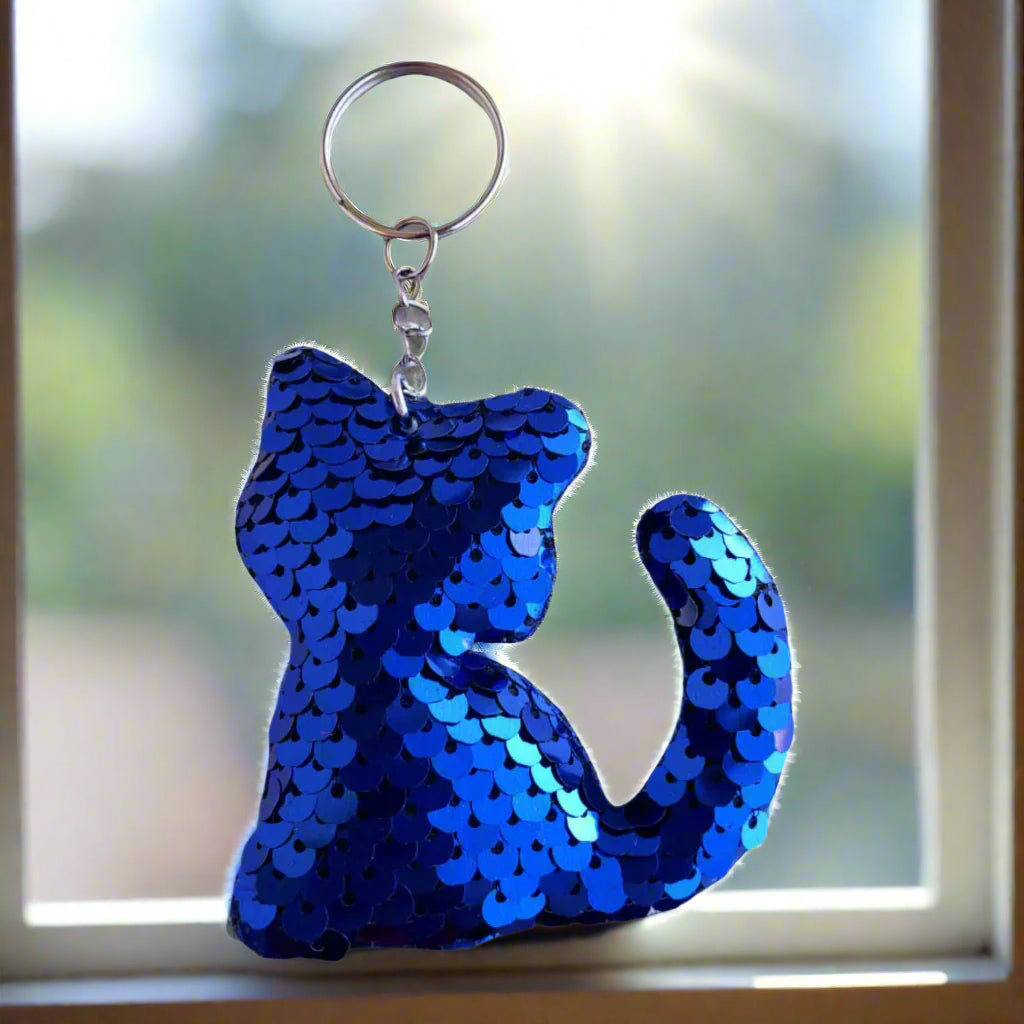 Sequin Kitty Keychain Bag Charm from Confetti Kitty, Only 1.99