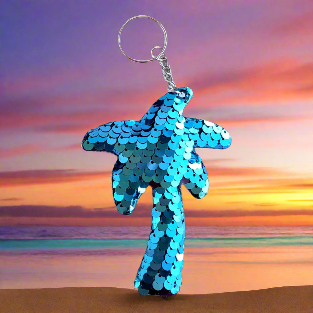 Sequin Palm Tree Bag Charm Keychain from Confetti Kitty, Only 2.99