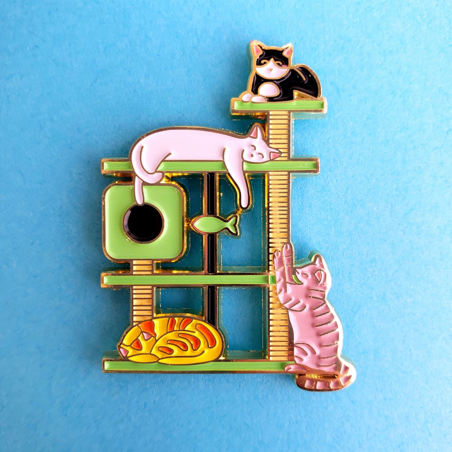 Cat Tree Enamel Pin from Confetti Kitty, Only 12.99