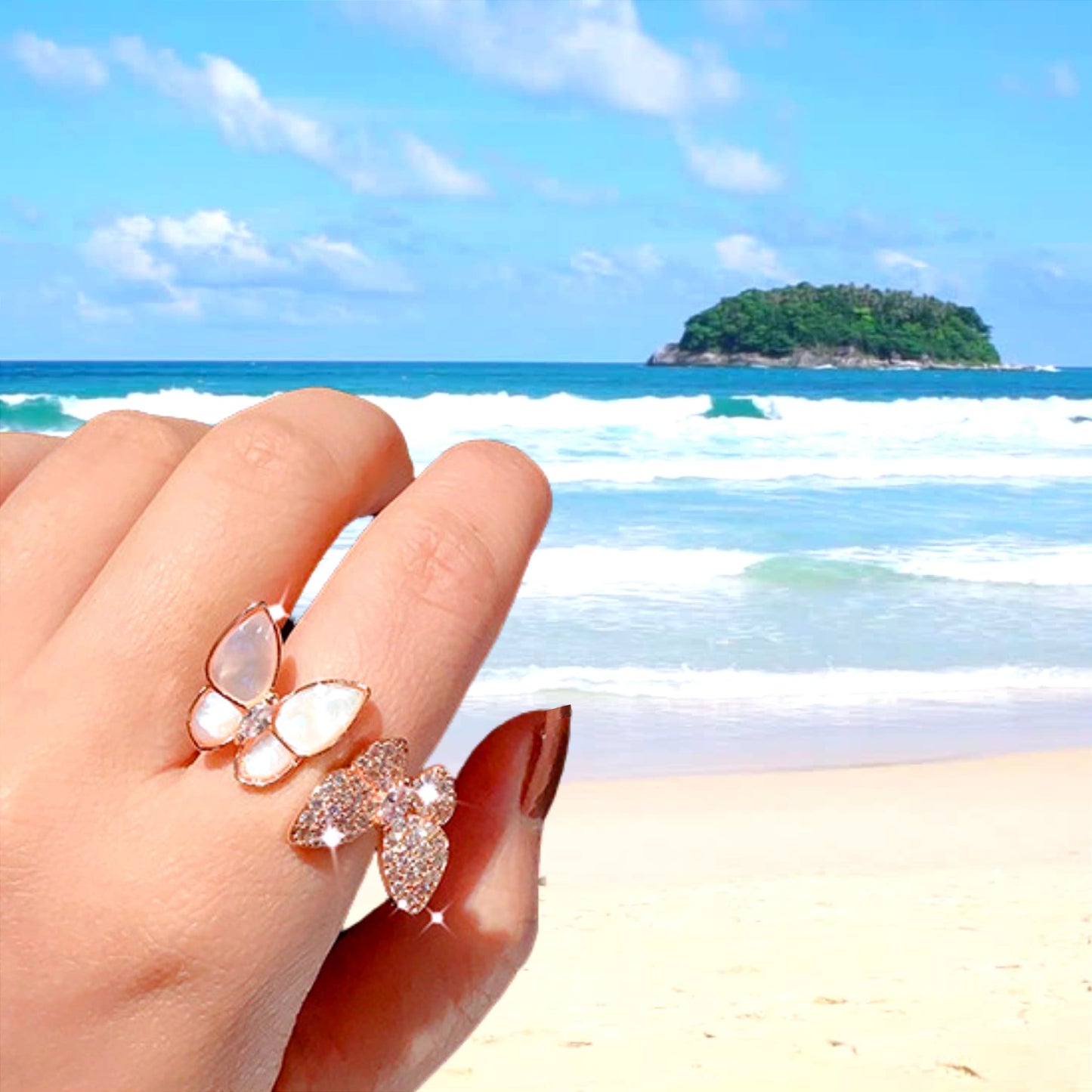 Butterfly Embrace Rose Gold Ring from Confetti Kitty, Only 7.99