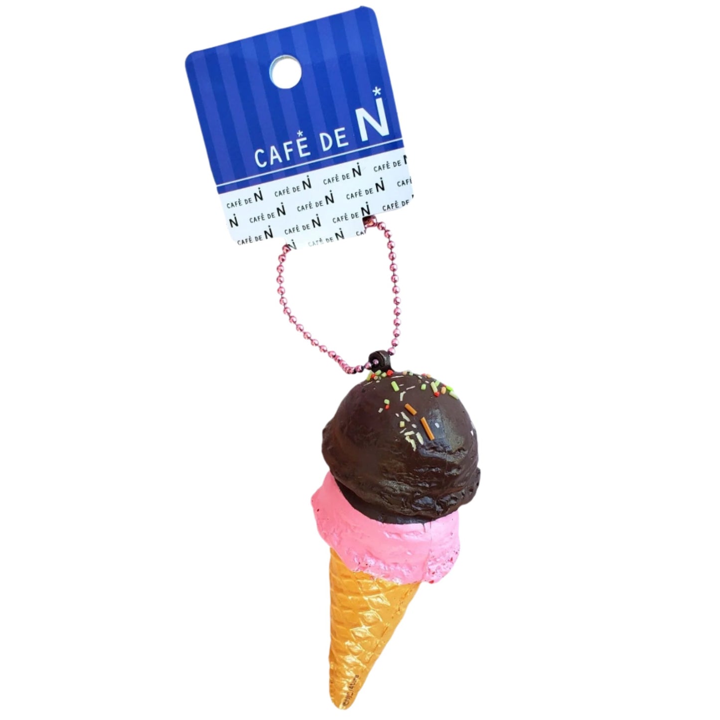 Cafe de N Chocolate and Strawberry Ice Cream Cone Squishy Bag Charm from Confetti Kitty, Only 7.99