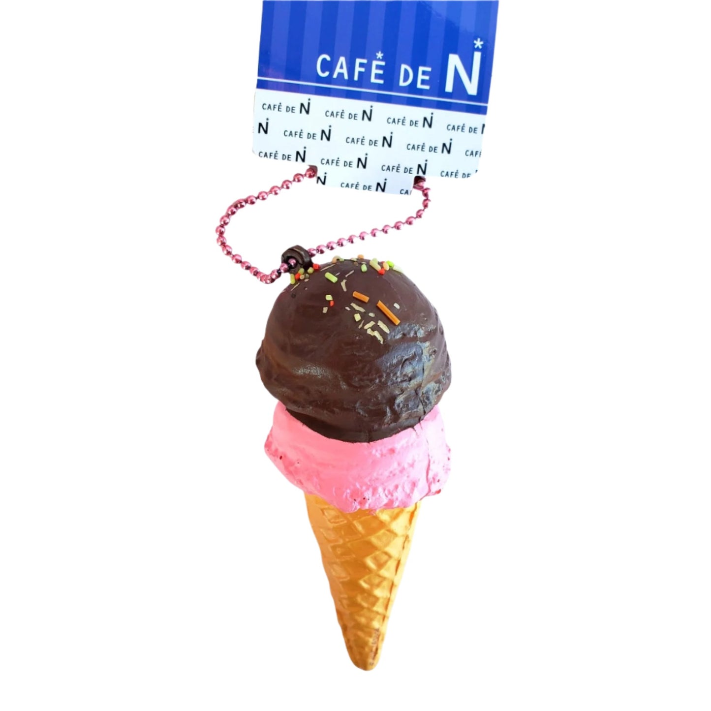 Cafe de N Chocolate and Strawberry Ice Cream Cone Squishy Bag Charm from Confetti Kitty, Only 7.99