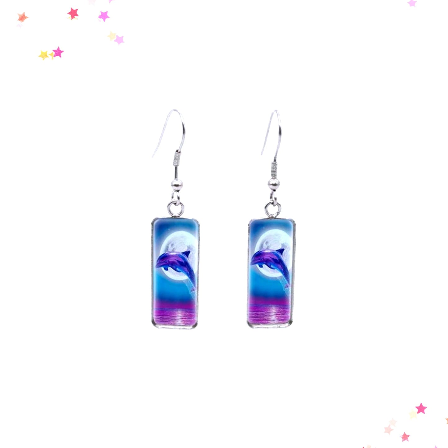 Dolphin in Moonlight Dangle Earrings from Confetti Kitty, Only 7.99