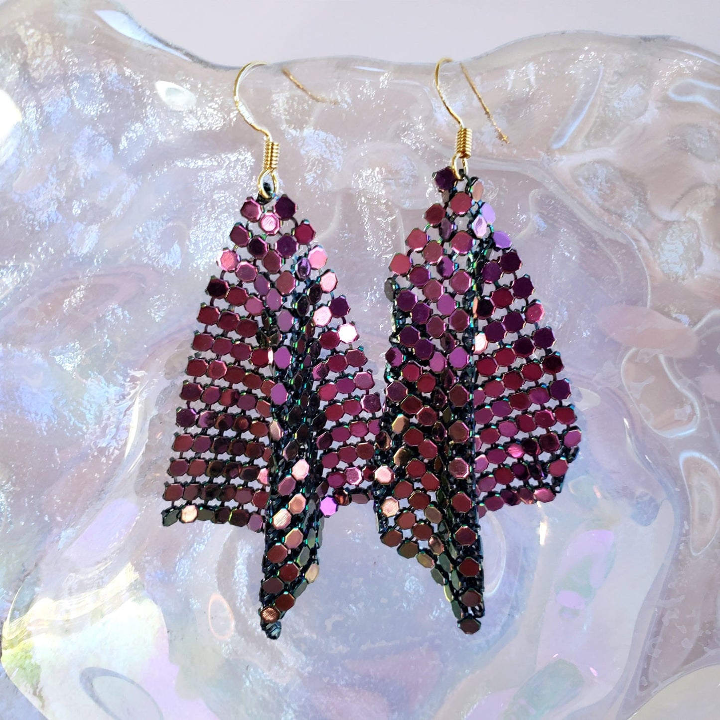 Mermaid Mesh Sequin Grid Earrings from Confetti Kitty, Only 7.99
