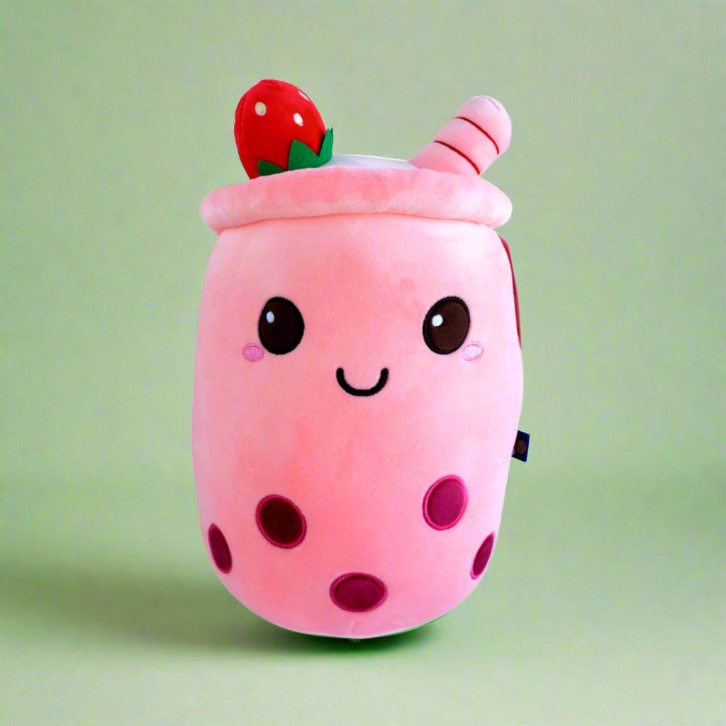 Strawberry Boba Milk Tea Pillow Plush from Confetti Kitty, Only 22.99