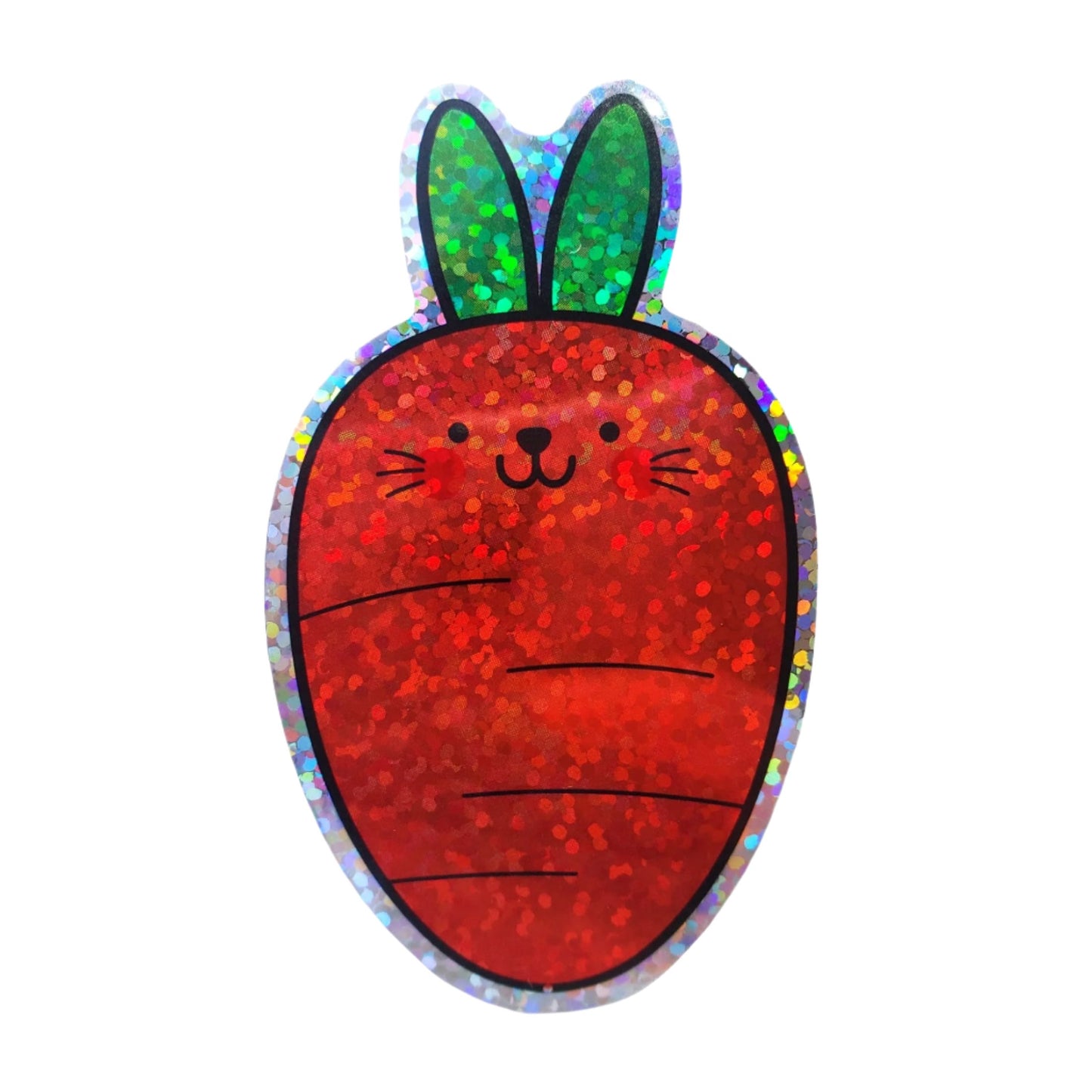 Kawaii Carrot: Cute cartoon carrot with bunny ears and a smiling face
