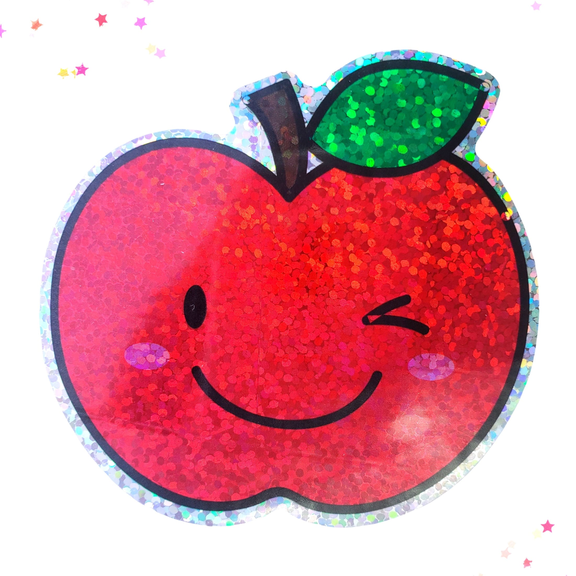 Premium Sticker - Sparkly Holographic Glitter Kawaii Kiwi