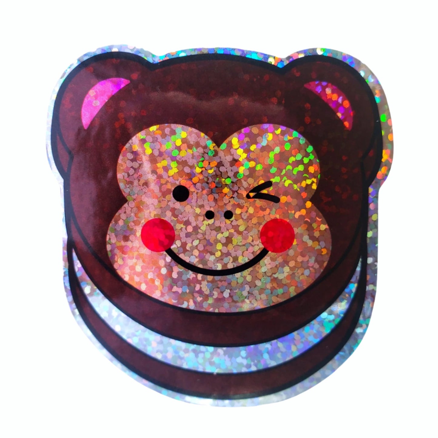 Premium Sticker - Sparkly Holographic Glitter Monkey Ice Cream Sandwich from Confetti Kitty, Only 2.00