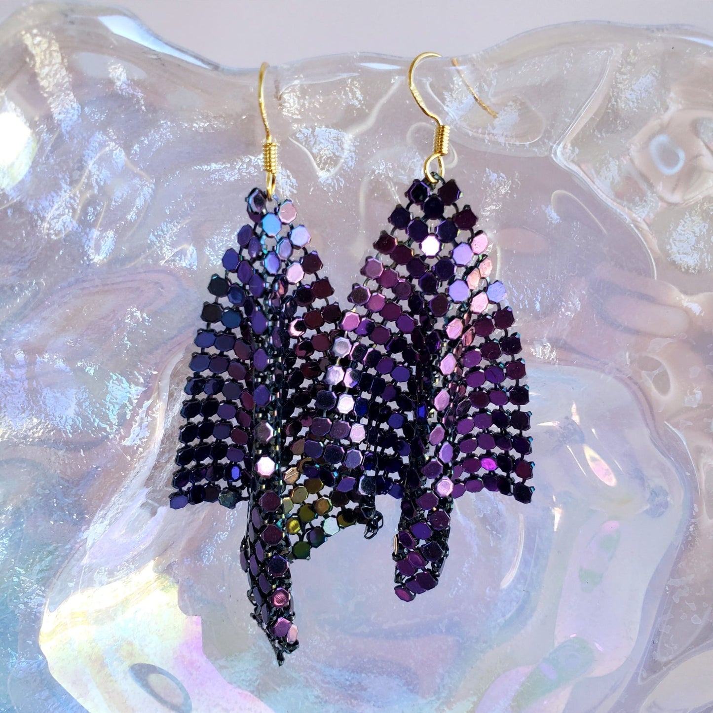 Mermaid Mesh Sequin Grid Earrings from Confetti Kitty, Only 7.99