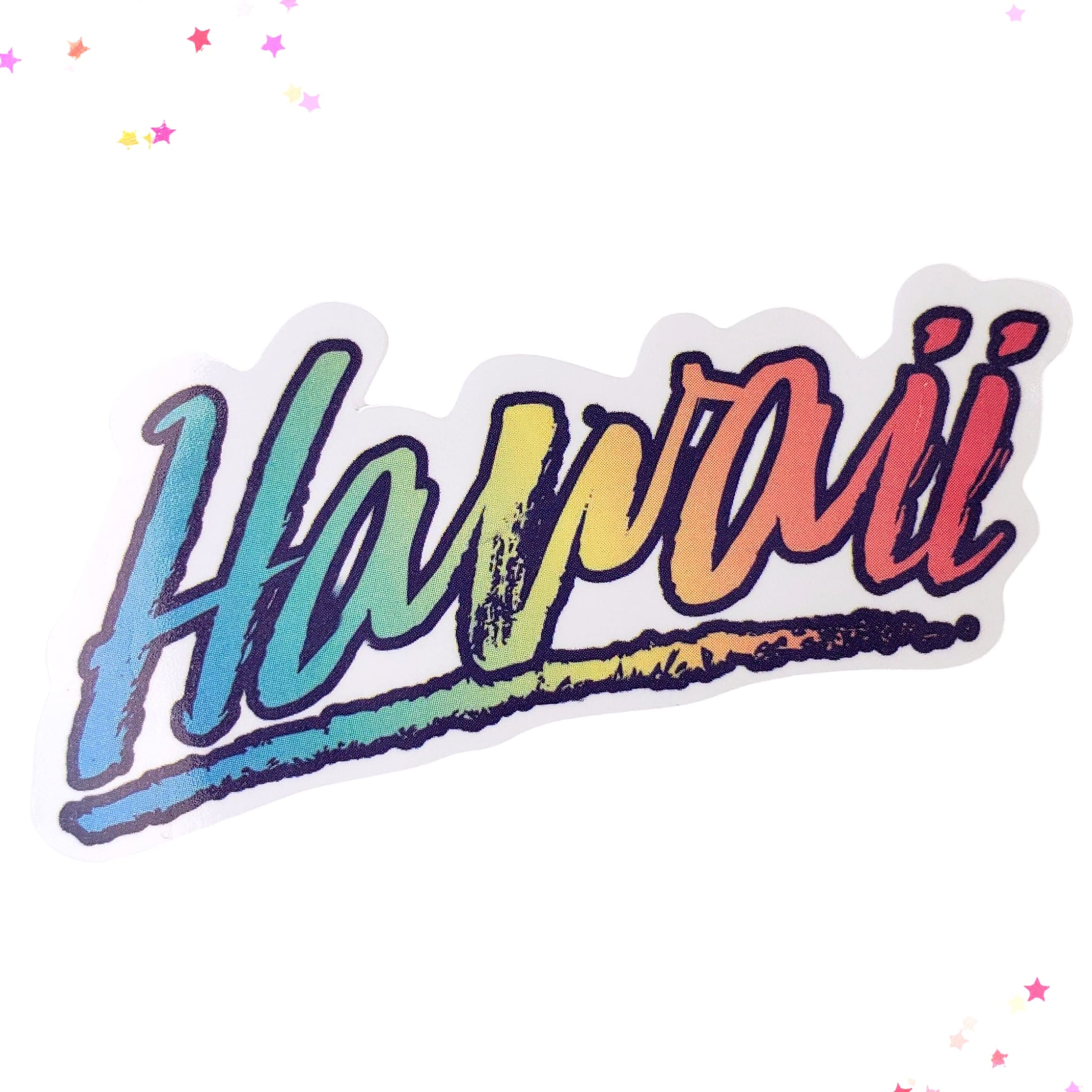 Rainbow Hawaii Waterproof Sticker | Confetti Kitty
