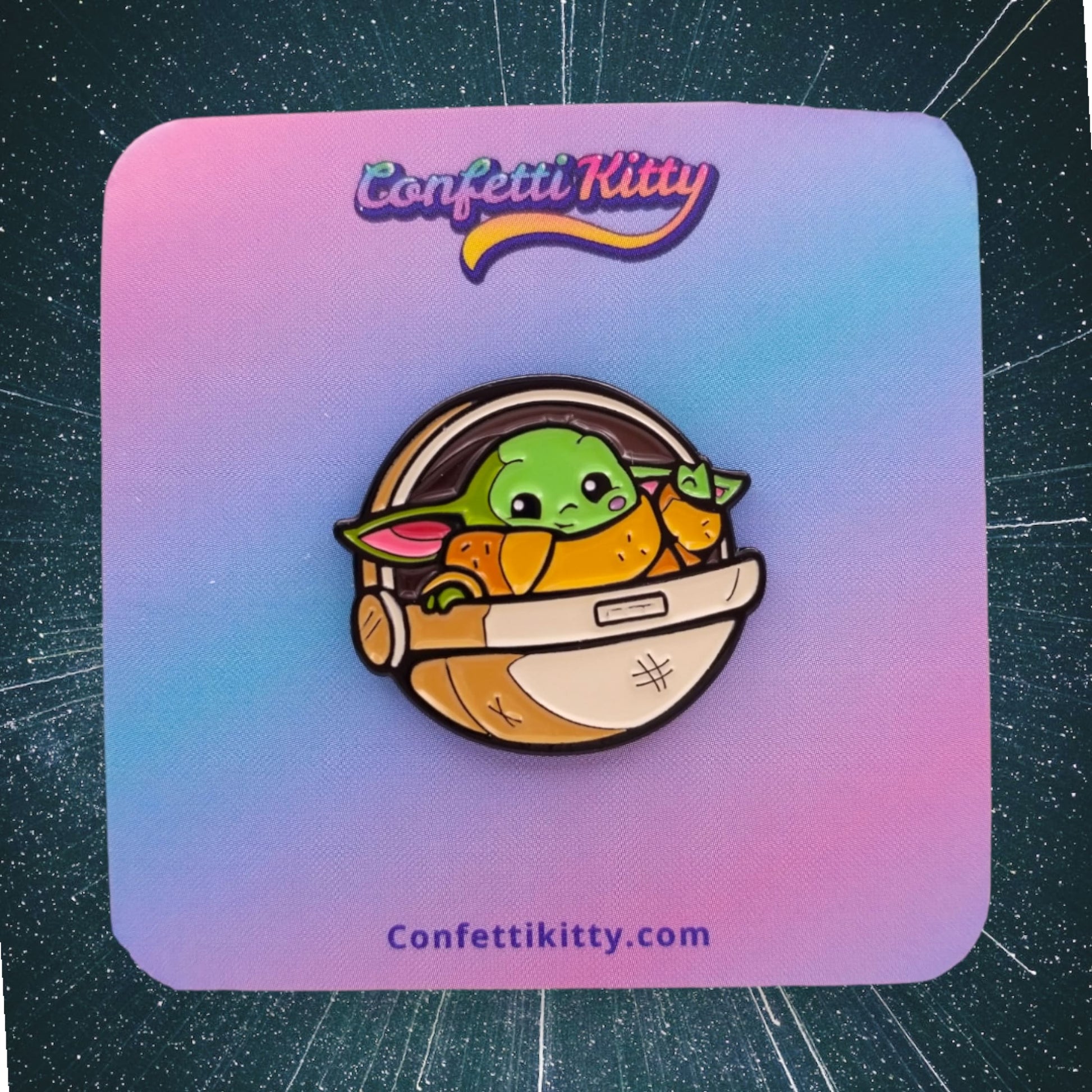 Baby Yoda Enamel Pin from Confetti Kitty, Only 12.99