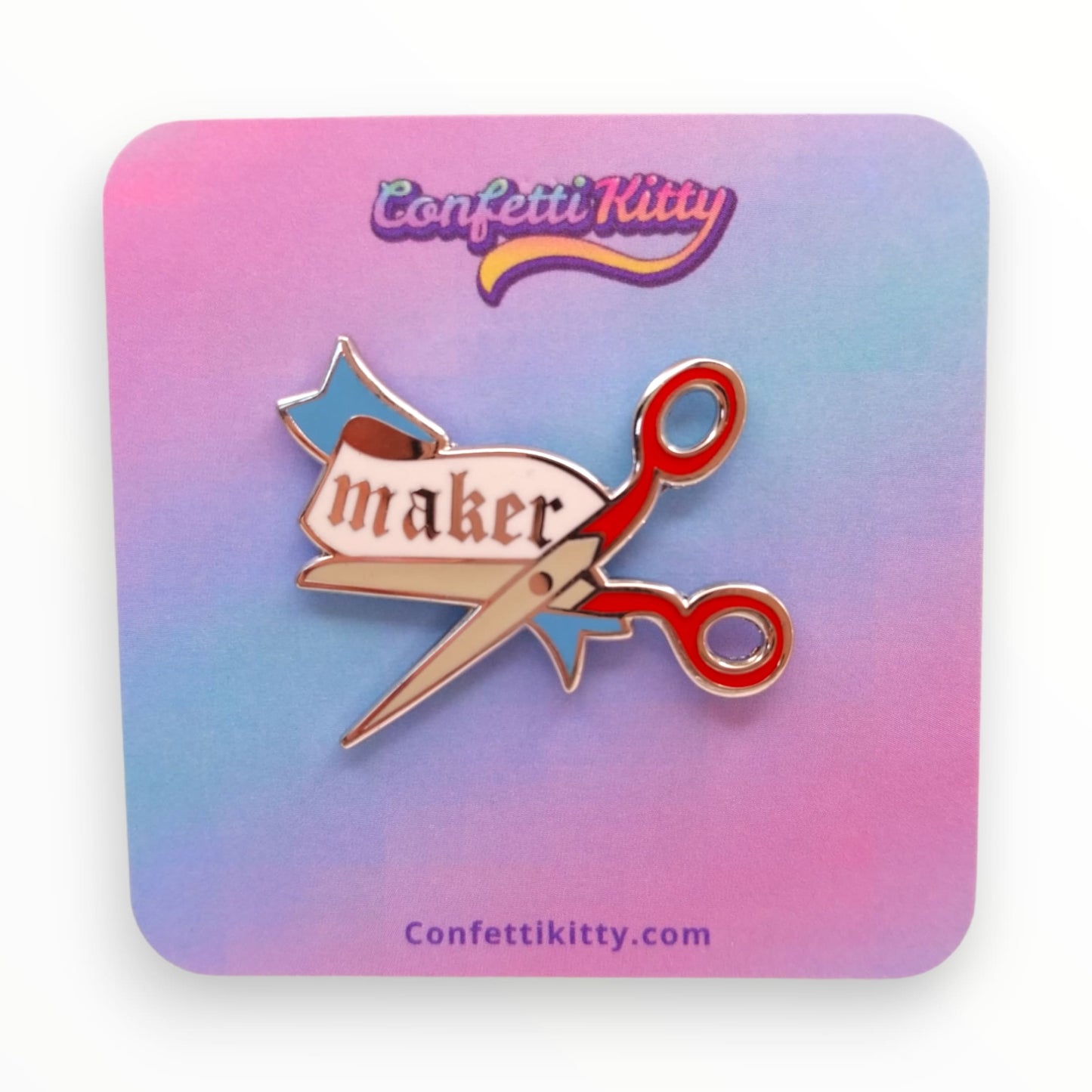 Maker Hard Enamel Pin from Confetti Kitty, Only 12.99