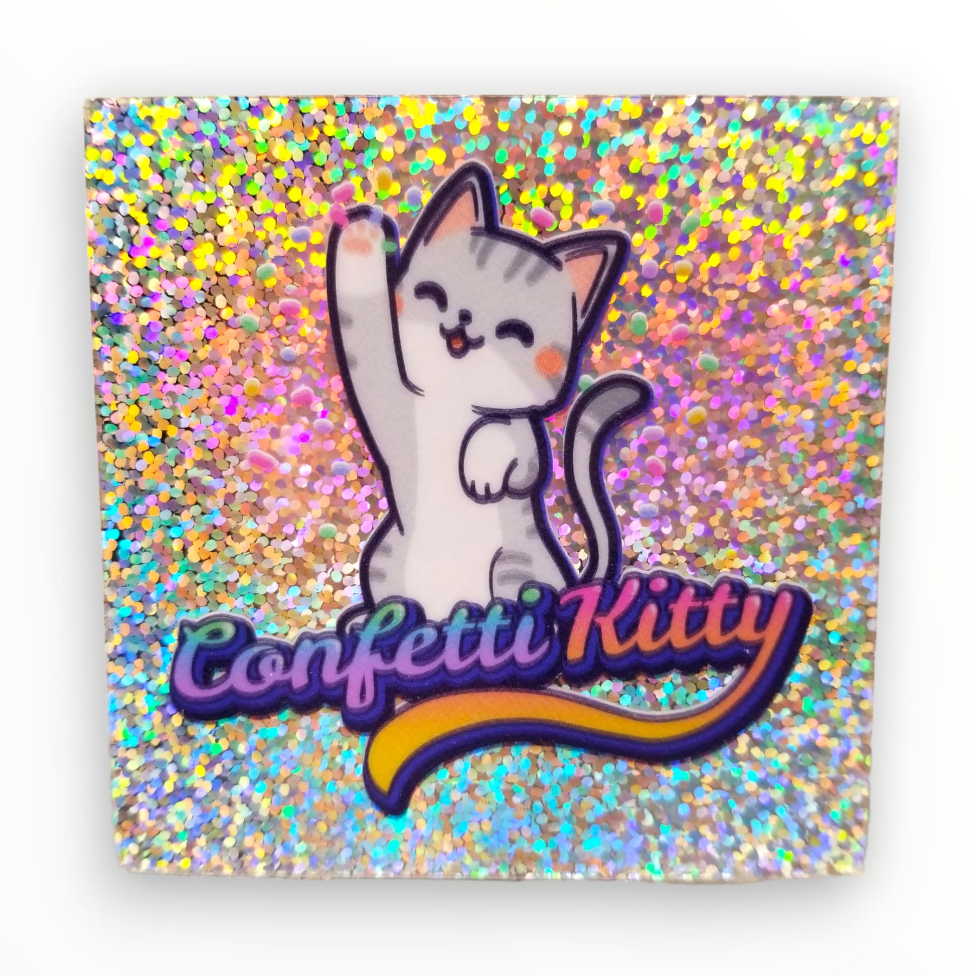 Exclusive! Confetti Kitty Glitter Sticker from Confetti Kitty, Only 5