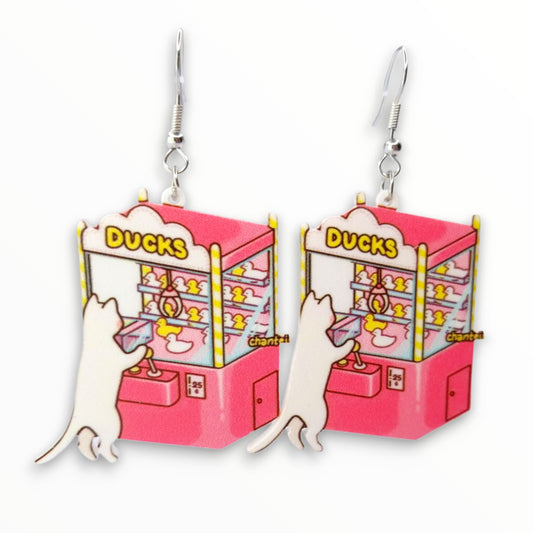 Kitty and Claw Machine Earrings from Confetti Kitty, Only 7.99