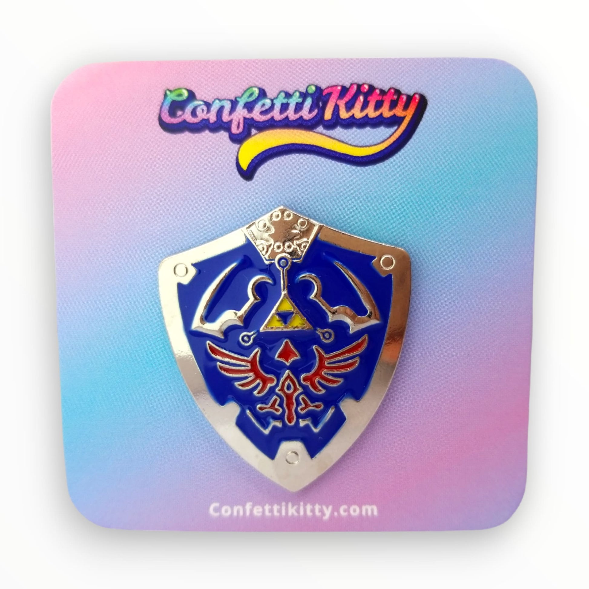 Legend of Zelda Shield Enamel Pin from Confetti Kitty, Only 12.99