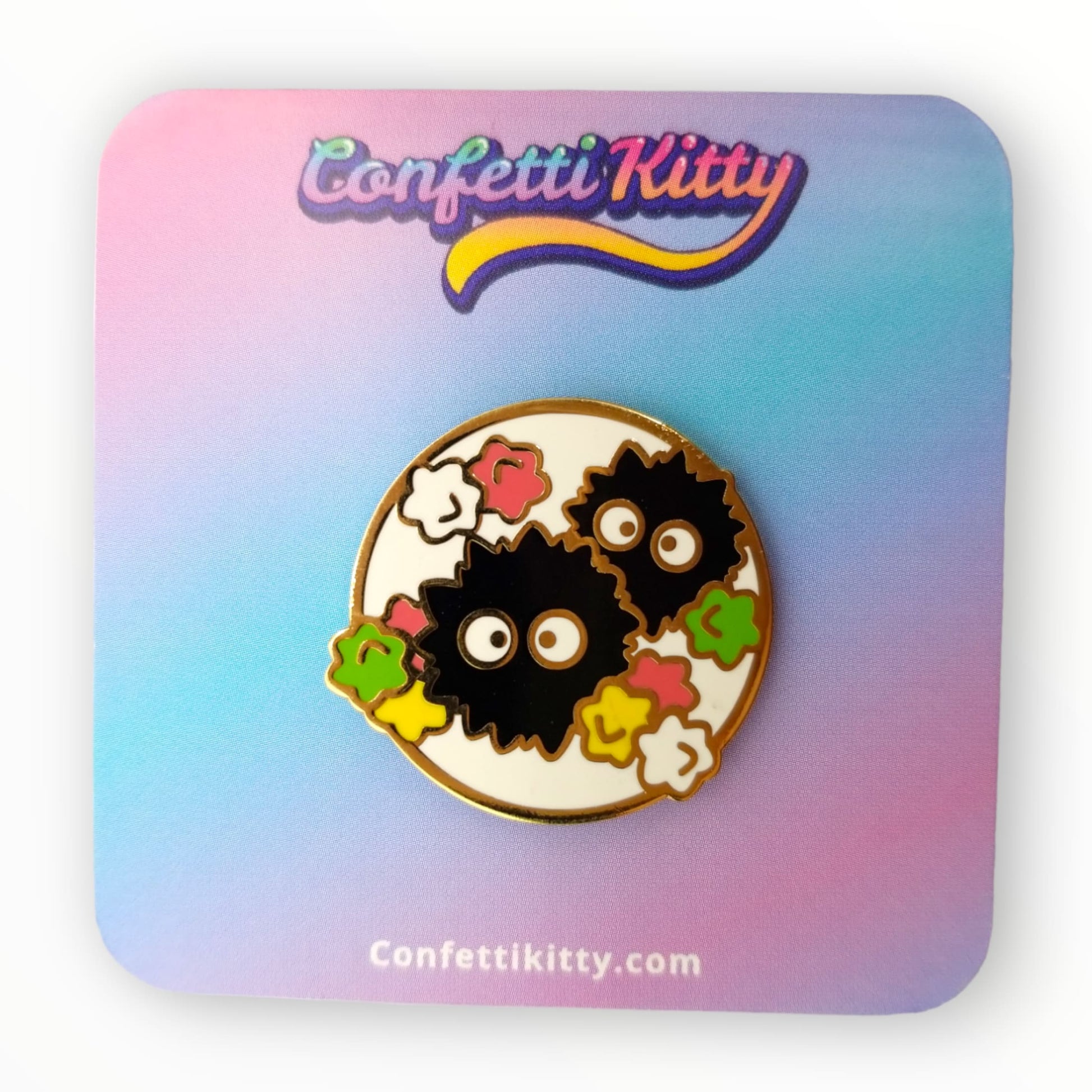 Soot Sprite with Konpeito Candy Enamel Pin from Confetti Kitty, Only 12.99