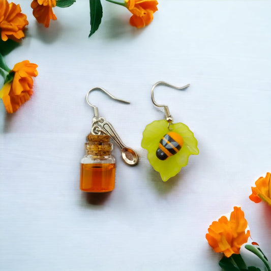 Honey Jar and Bee Earrings from Confetti Kitty, Only 7.99