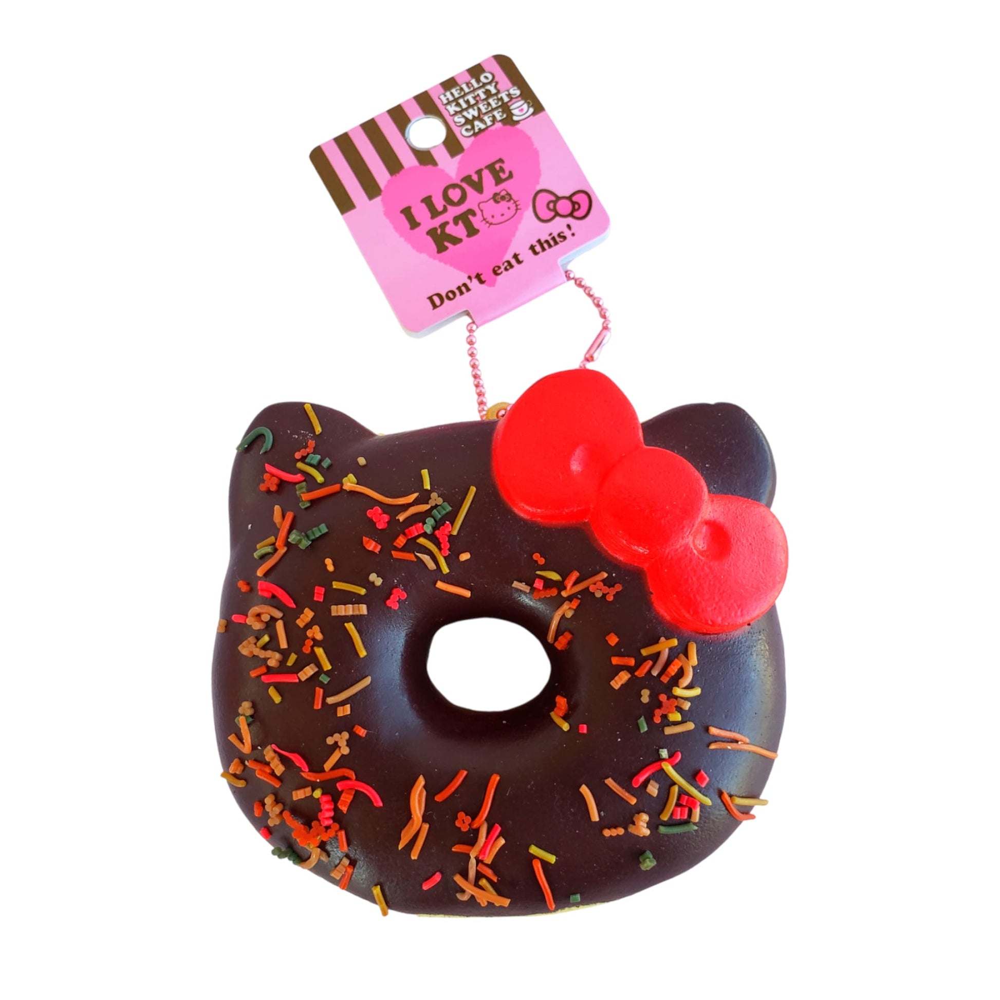 Sanrio Hello Kitty Sweets Cafe Chocolate Glazed Sprinkle Doughnut Squishy Bag Charm from Confetti Kitty, Only 9.99