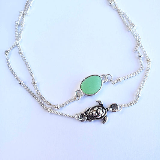 Sea Glass Turtle Anklet from Confetti Kitty, Only 10