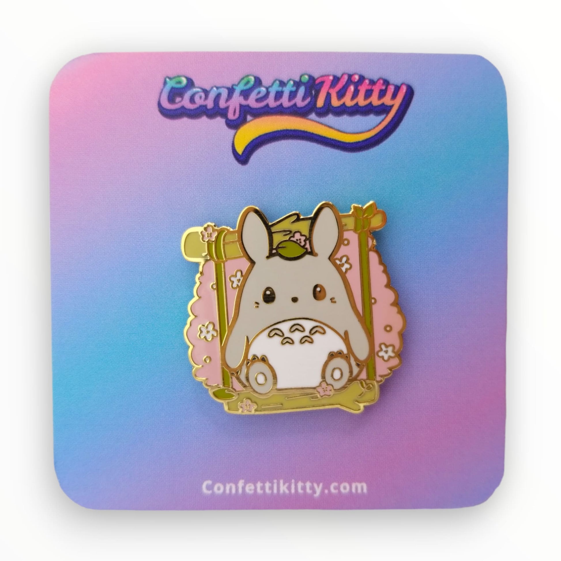 Totoro on a Swing Hard Enamel Pin from Confetti Kitty, Only 12.99