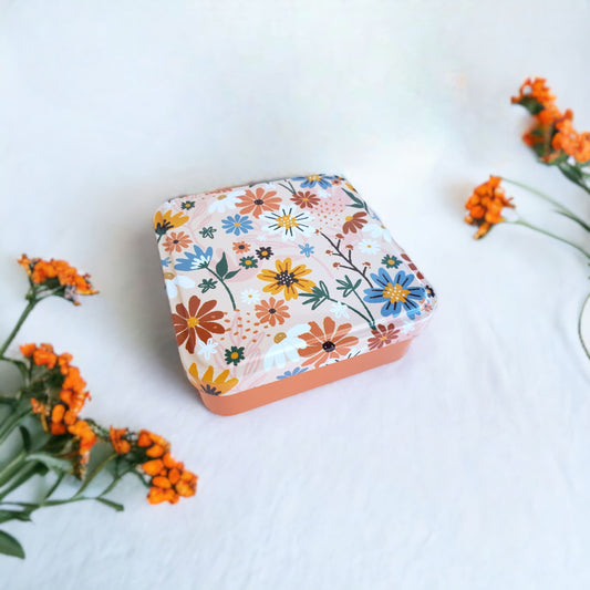 Boho Wildflowers Tin Storage Box from Confetti Kitty, Only 2.99