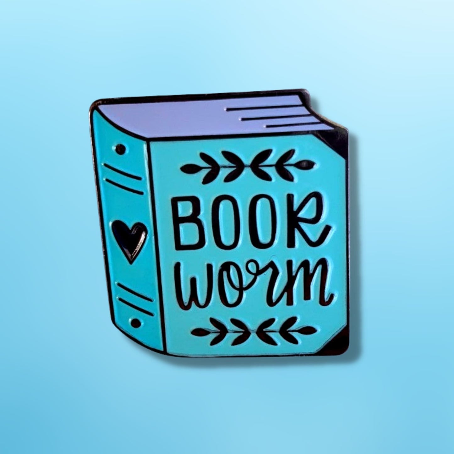 Bookworm Enamel Pin from Confetti Kitty, Only 8