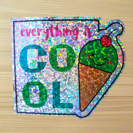 Everything is Cool Sticker from Confetti Kitty, Only 2