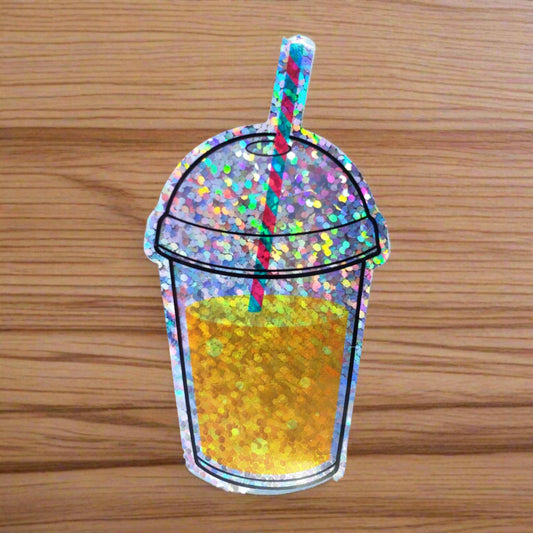 Holographic Glitter Drink Sticker from Confetti Kitty, Only 2