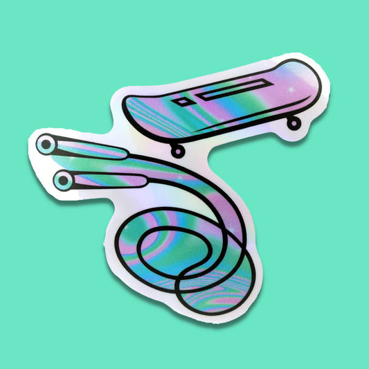 Jump Rope Skateboard Waterproof Holographic Sticker from Confetti Kitty, Only 1