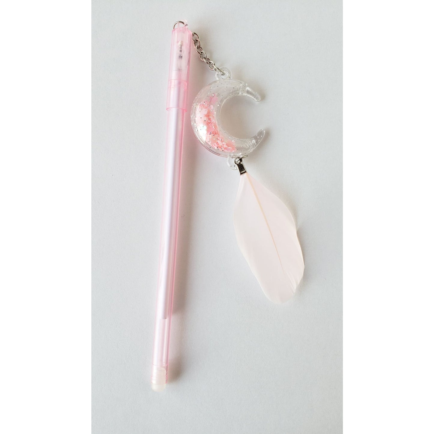 Glitter Moon Shaker Gel Pen with Feather Charm from Confetti Kitty, Only 2.99