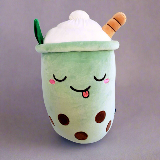 Matcha Boba Milk Tea Pillow Plush from Confetti Kitty, Only 15