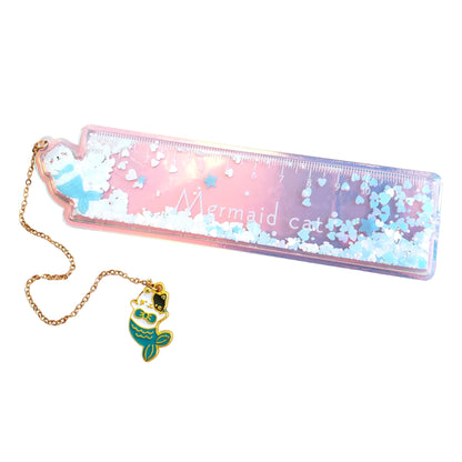 Mermaid Cat Liquid Quicksand Ruler from Confetti Kitty, Only 7.99