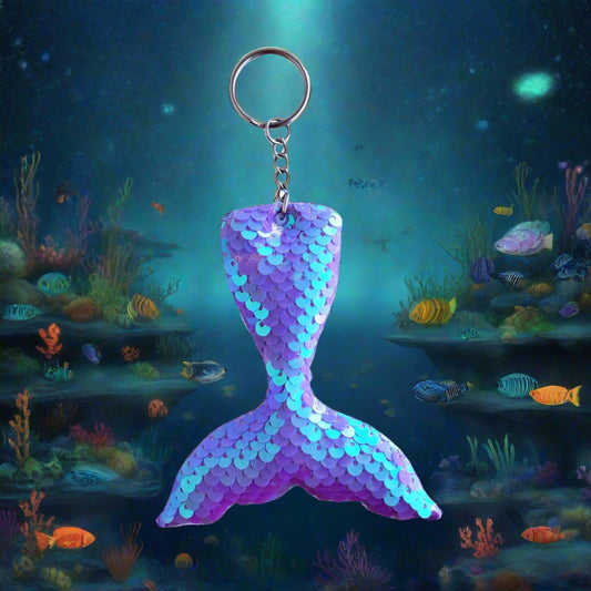 Mermaid Tail Sequin Bag Charm Keychain from Confetti Kitty, Only 2.99