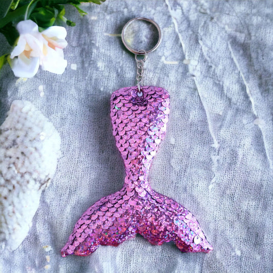 Mermaid Tail Sequin Bag Charm Keychain from Confetti Kitty, Only 2.99