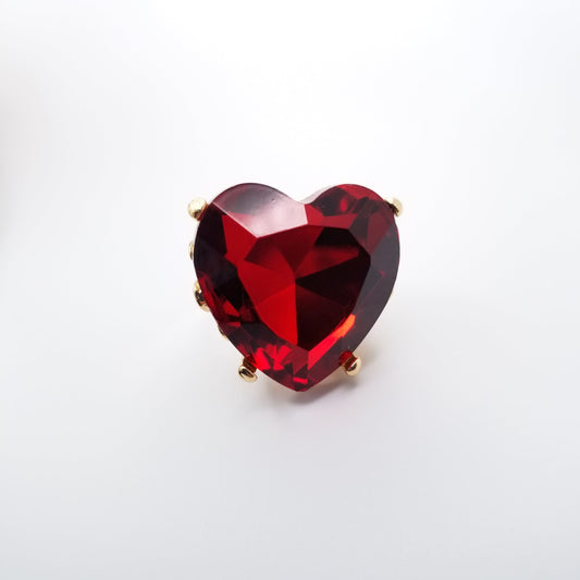 Oversized Red Heart-Shaped Rhinestone Ring from Confetti Kitty, Only 8