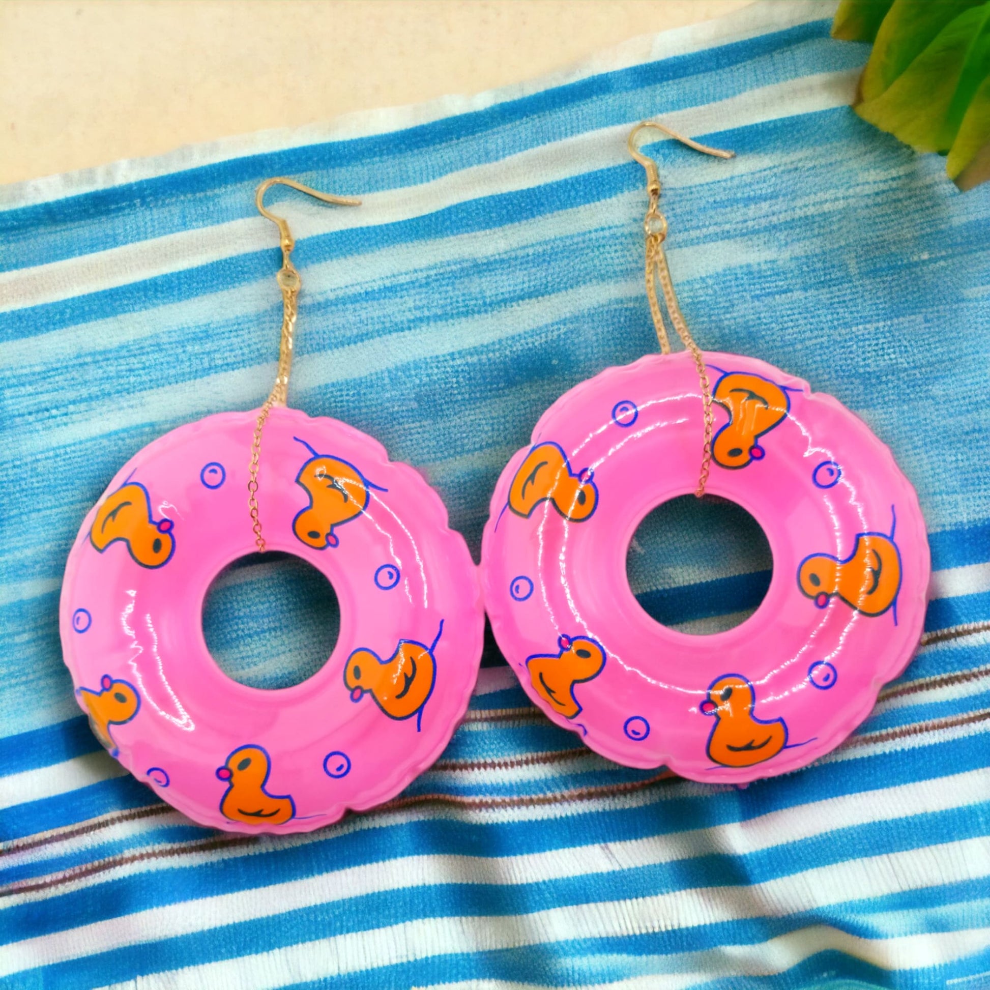 Quirky Duck Inflatable Ring Earrings from Confetti Kitty, Only 8