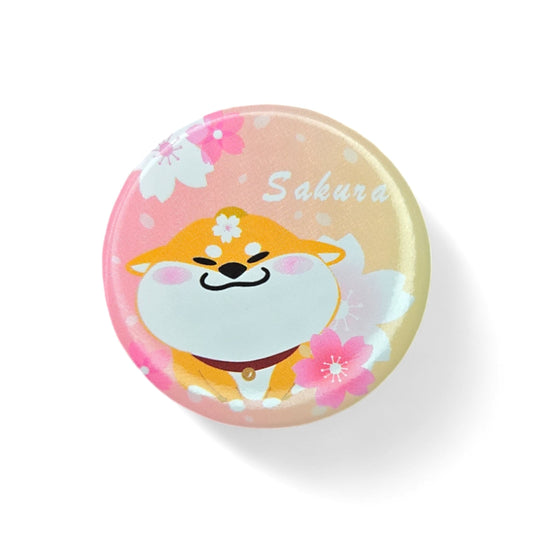 Sakura Shiba Inu Button Badge Pin from Confetti Kitty, Only 2.99