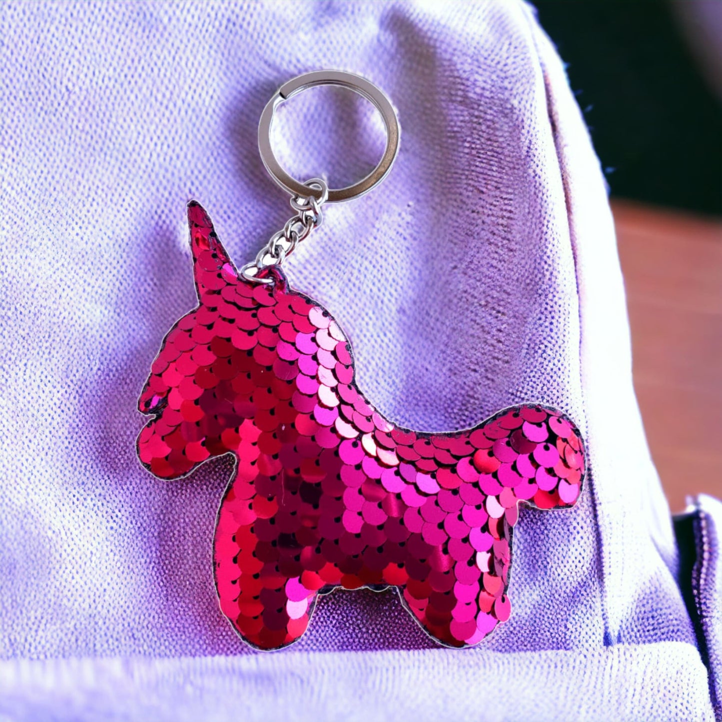 Sequin Unicorn Bag Charm Keychain from Confetti Kitty, Only 2.99