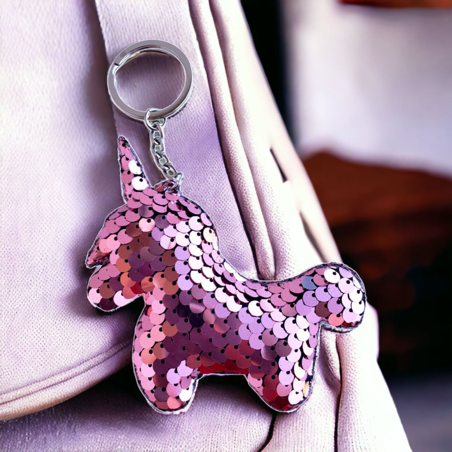 Sequin Unicorn Bag Charm Keychain from Confetti Kitty, Only 2.99