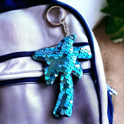 Sequin Palm Tree Bag Charm Keychain from Confetti Kitty, Only 2.99