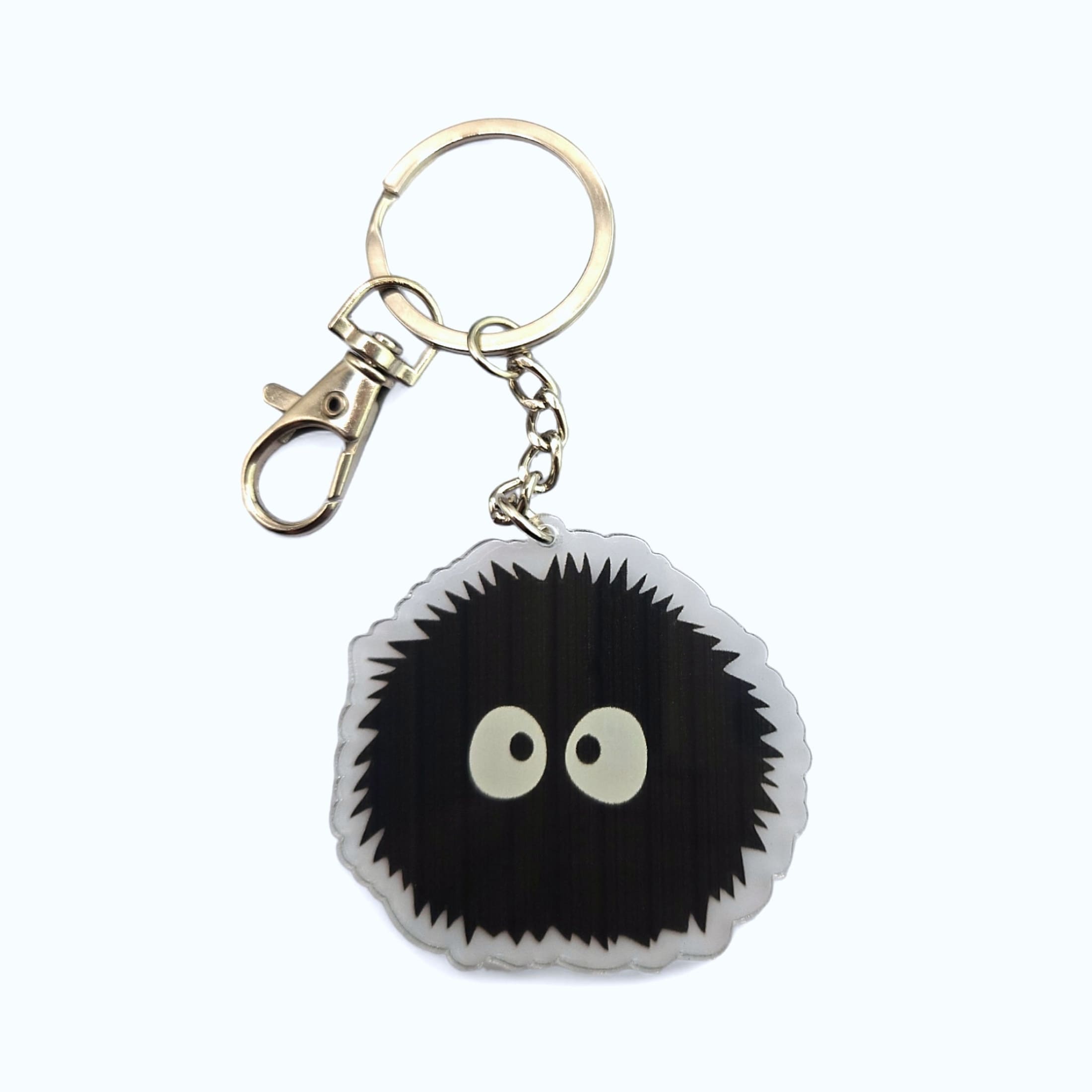 Cute Soot Sprite Keychain - Studio Ghibli Inspired Metal & Acrylic ...