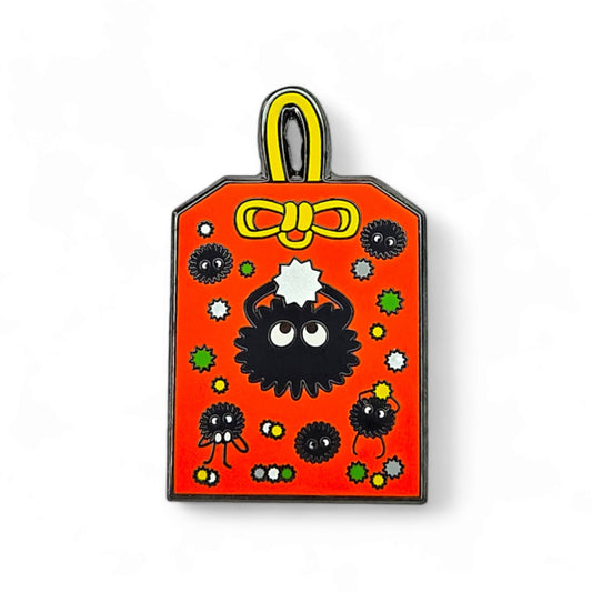 Soot Sprite Omamori Amulet Hard Enamel Pin from Confetti Kitty, Only 8