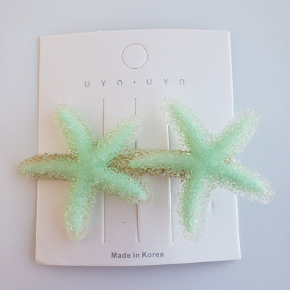 Starfish Resin Hair Clip in Mint from Confetti Kitty, Only 1.99