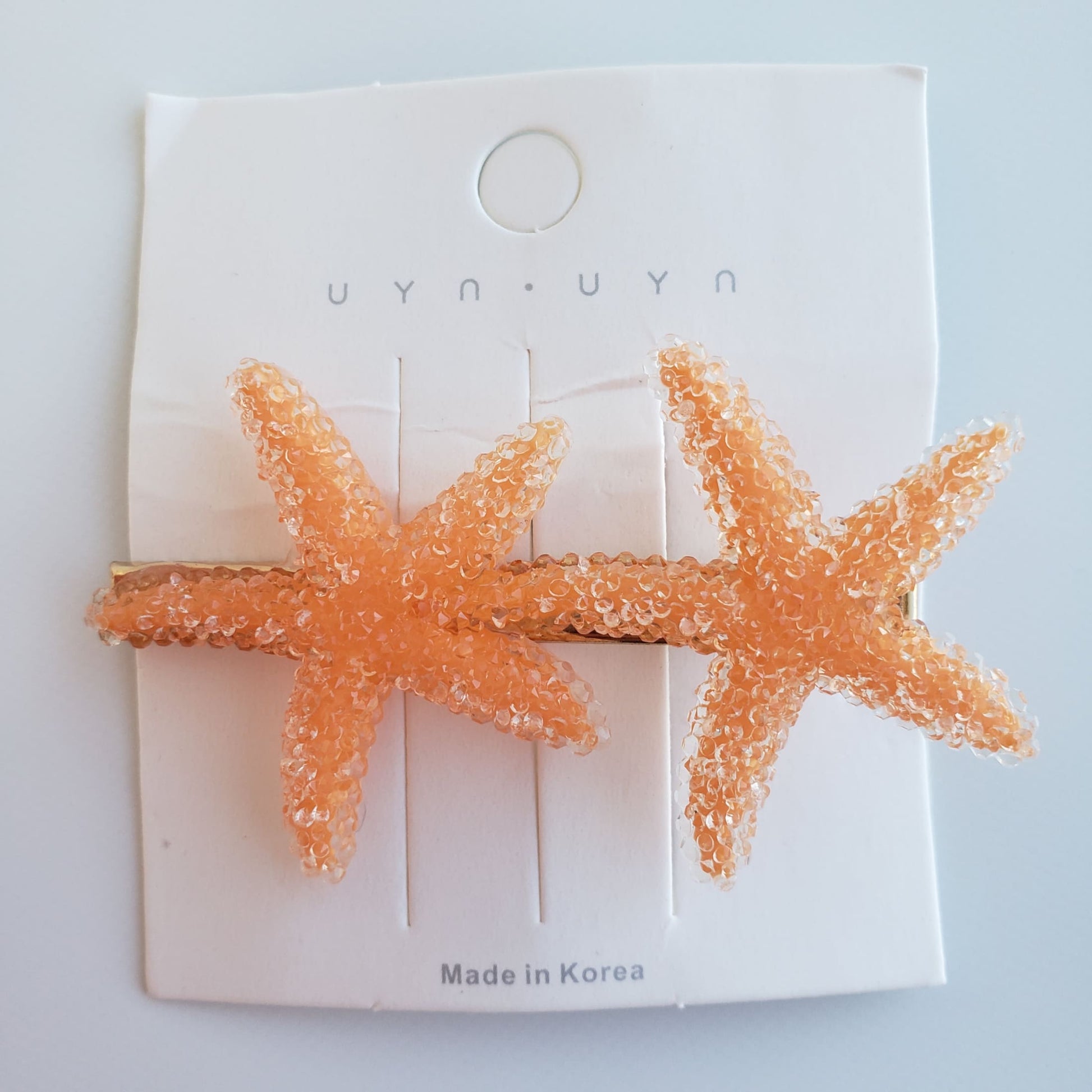 Starfish Resin Hair Clip in Orange from Confetti Kitty, Only 1.99