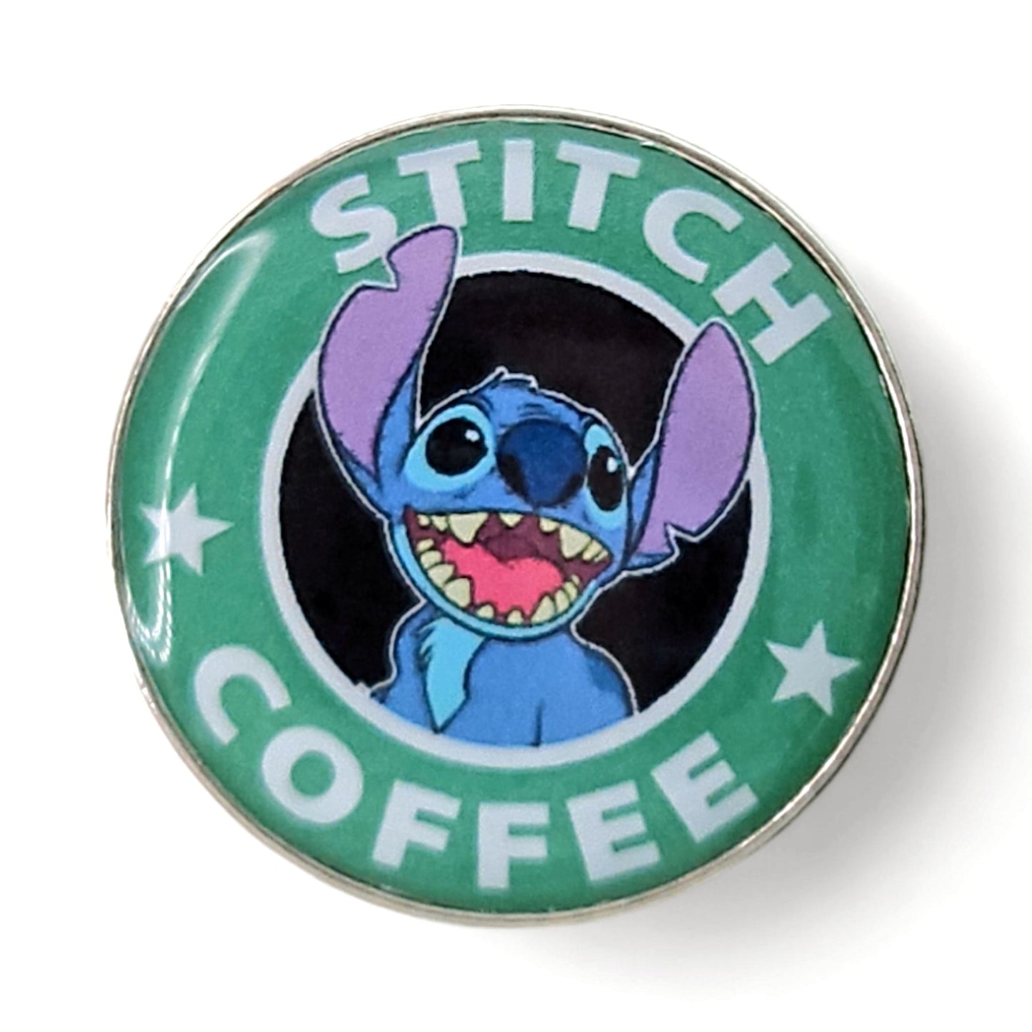 Stitch Coffee Badge Pin from Confetti Kitty, Only 8